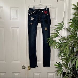 true religon vintage patched jeans women waist 23 skinny style